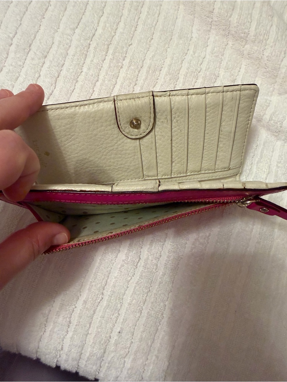 kate spade Hot Pink Saffiano Zip Wallet - Picture 4 of 5